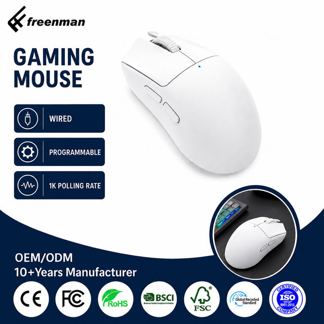 CE ROHS Certificated Hot Sale Ergonomic Mouse Wired Gaming Mouse Gaming Mouse 1K Polling Rate Programmable