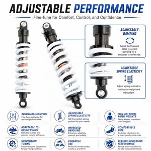 Amortisseur arrière de moto 325 mm, réglage de la force d'amortissement, ressort de 12 mm pour Dirt Pit ATV UTV <span class=keywords><strong>Quad</strong></span> Dirt Bike Go Kart - Product Image 5