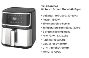 Friteuse à air numérique intelligente et moderne sans huile, usage domestique et hôtelier, capacité 8L, économie d'énergie, nettoyage facile, cuisson rapide - Product Image 1