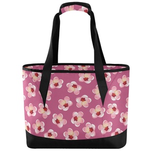 Nouvel Arrivage Sac Isotherme Rose à Motifs Floraux pour Voyage et Extérieur, Personnalisable, Anti-fuite, Sac de Courses et de Livraison Alimentaire Thermique - Product Image 1