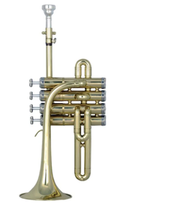 <span class=keywords><strong>Trompette</strong></span> <span class=keywords><strong>soprano</strong></span> en laiton laqué or à quatre pistons en acier inoxydable Eastern Music avec un diamètre de 11,66 mm - Product Image 1