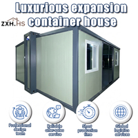 Villa de luxe préfabriquée en conteneur maritime extensible de 40 pieds, certifiée ISO, résistante au vent, 3 chambres, 2 salles de bain, solaire