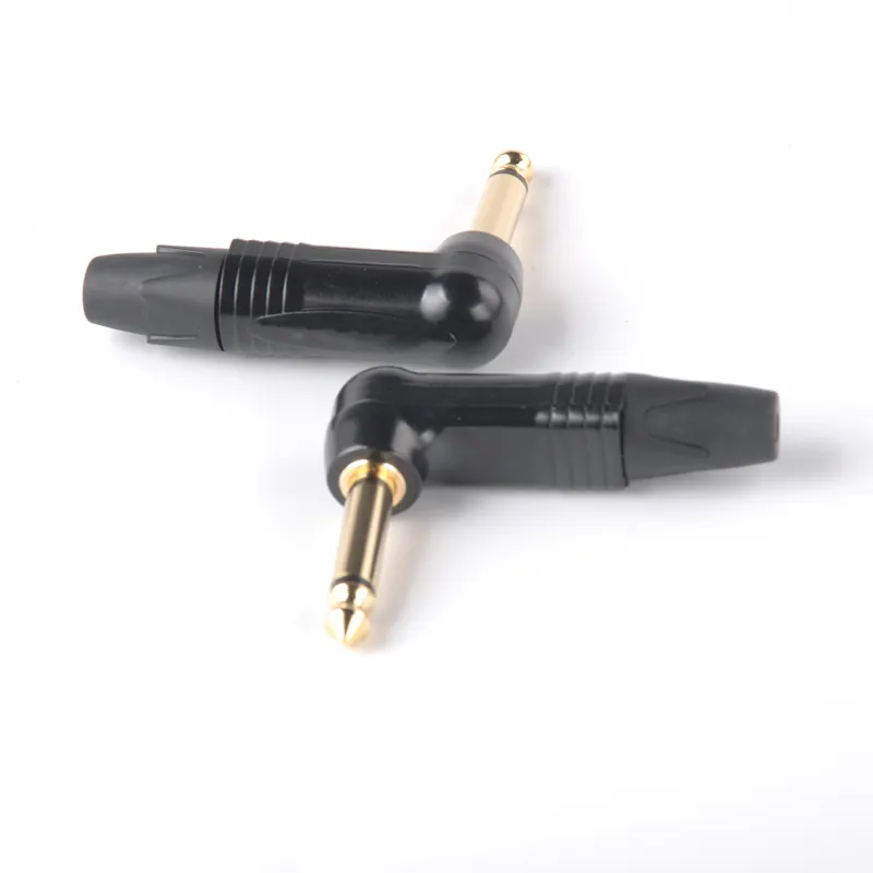 JoinAudio 6.35mm Zwart Shell Gold Plug 1/4 Gitaar Telefoon Kabel Plug