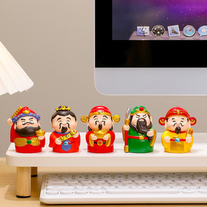 Creative Resin God Of Wealth Figurine <b>Set</b> Multi Piece <b>Desk</b> Decoration Feng Shui Office Supply Chinese New Year Gift - Product Image 2