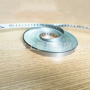 Stainless Steel Measuring Tape 1.6x12.5mm Double-Sided Manual Return Metric Tape Measure Rolling With Stand - Product Image 1