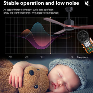 Ventilador de techo decorativo para interiores, moderno ventilador de techo de 52 pulgadas con 3 aspas, Control remoto, ABS, buena calidad - Product Image 4