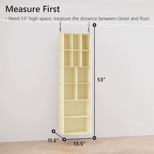 Organisateur de placard suspendu minimaliste avec 12 compartiments, rangement multifonctionnel pour vêtements, organisateur de garde-robe - Product Image 5