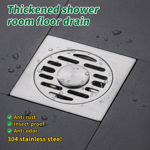 Pano.V Modern Style 4 Inch Chrome Plated Stainless Steel Square Shower <b>Drain</b> with Anti-Corrosion for Hotel <b>Bathroom</b> Floor - Product Image 3