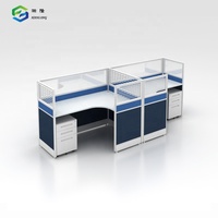 Mobilier de bureau élégant cloison en aluminium poste de travail bureau en forme de L