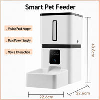 Distributeur automatique de nourriture pour animaux de compagnie intelligent 8L avec caméra, contrôle par application WiFi 2.4G 5G, double alimentation, distributeur automatique de nourriture pour chats et chiens
