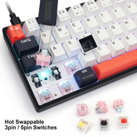Keyboard Gaming Mekanik SKYLOONG GK61- QMK&VIA 1K NKRO Hot-Swappable, Dapat Dikustomisasi, LED RGB North Facing, Kabel, Stok Baru
