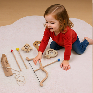 Jeu de sport de tir d'intérieur pour enfants en <span class=keywords><strong>bois</strong></span> Coordination œil-main ensemble d'<span class=keywords><strong>arc</strong></span> et de flèches jouets pour enfants - Product Image 3
