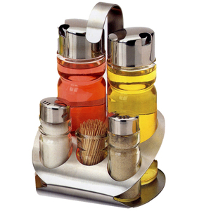 Bouteille à huile en verre et acier inoxydable SIRIO - Product Image 1