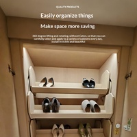 Meuble à chaussures électrique rotatif en acier, étagère de rangement inclinable à 360 degrés, armoire à chaussures intelligente, armoire d'entretien des chaussures