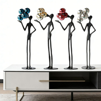 Sculpture Moderne Minimaliste Personnalisée en Métal en Forme de Ballon, Statue d'Art Noire, Ornement Décoratif pour Centre Commercial et Salle d'Exposition