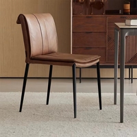 Chaises de salle à manger VL au design moderne, chaise en métal et cuir de luxe