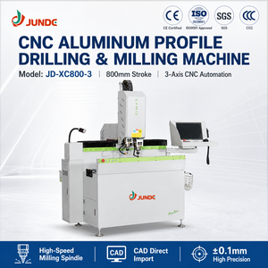 Máquina de perforación y fresado CNC JD XC800 3 con carrera de 800 mm para procesamiento de perfiles de aluminio y PVC para puertas y ventanas - Product Image 1