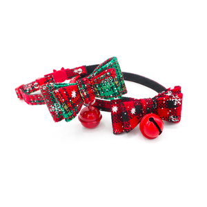 Abalorio de árboles de Navidad a rayas S Collar de perro reflectante verde pajarita para perros pequeños, medianos y grandes para mujeres, hombres, dueños de mascotas, niños - Product Image 5