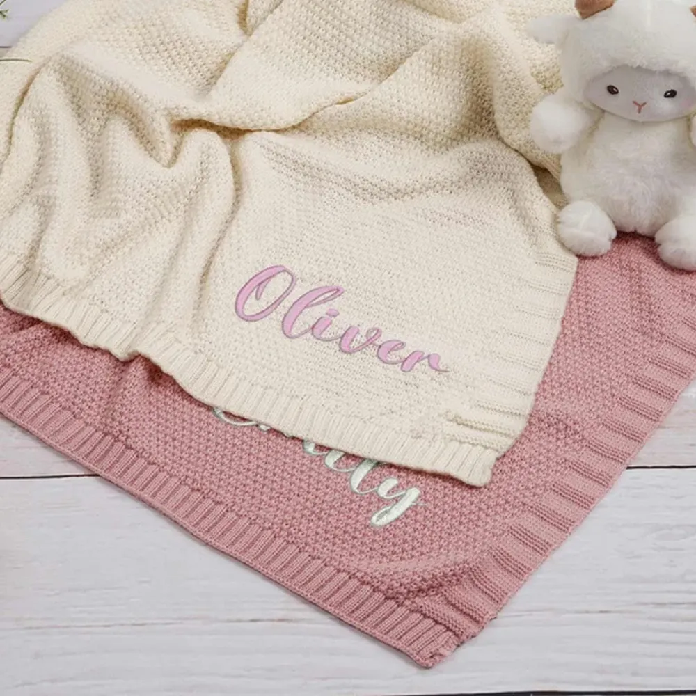 Großhandel Neugeborenen Foto Prop Geschenk Weiche atmungsaktive Baumwolle Strick Baby Kinderwagen Decke