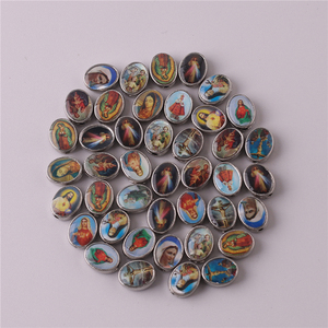 8*10mm Metal Rosaru kolye boncuk karışık görüntü Our Lady of Guadalupe İsa ilahi merhamet meryem ana - Product Image 2