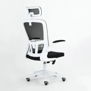 Chaise de bureau ergonomique en maille avec appui-tête réglable accoudoir plié pour salle de conférence