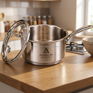 Olla de acero inoxidable con base gruesa y acabado espejo, utensilio de cocina para hervir, cocinar a fuego lento y preparar alimentos diariamente - Product Image 2