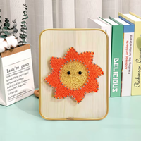 Kit de décoration artistique DIY String Art avec fil à enrouler sur clous, planche en bois, pour projets artistiques faits main pour adultes et enfants