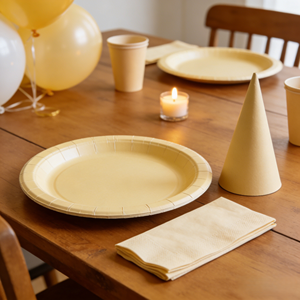 DAMAI Fournitures de fête de couleur unie, vaisselle en papier de couleur unie, ensemble de vaisselle jetable, assiettes de 7 pouces et 9 pouces, gobelets en papier, serviettes - Product Image 2