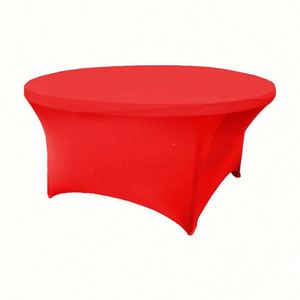 Housse de table ronde extensible de 60 à 72 pouces, lavable, résistante aux plis, pour mariage, banquet, fête d'anniversaire - Product Image 4