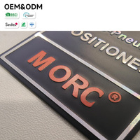 Etiqueta Metálica Autoadhesiva con Grabado 3D Multicolor en Forma Cuadrada para Válvula Posicionadora Neumática, Etiqueta con Corte de Diamante