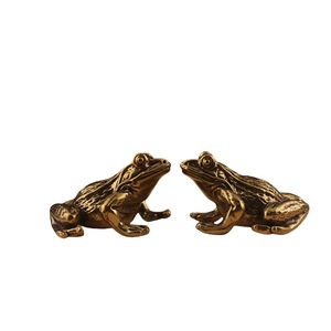 Ornement de bureau en laiton Princesse Grenouille, lot de 2, style rustique, figurine de thé, décoration de salon - Product Image 5