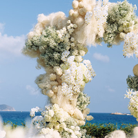 Dekorasi Pernikahan Bunga Buatan Seri Putih Berkualitas Tinggi, Bunga Baby's Breath dan Hydrangea untuk Pesta Pernikahan