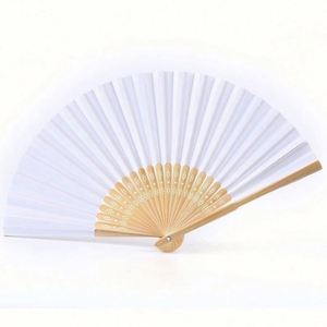 White Bamboo Folding Fan Portable Carved and Painted Folk Art Design for Business Gift or Advertising Folk Art Model <b>Pattern</b> - Product Image 1
