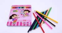 Coffret de 18 crayons de couleur en métal pour le dessin des enfants, l'école, le bureau, cadeau promotionnel