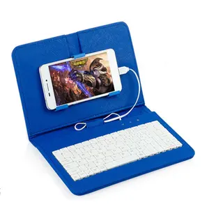 wired micro usb keyboard with protective case cover for android smart cell phones mobile phone