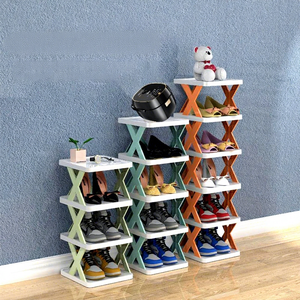Étagère à chaussures moderne pliable en X, légère, en plastique, réglable pour porte, <span class=keywords><strong>cuisine</strong></span>, armoire, design rectangulaire en <span class=keywords><strong>aluminium</strong></span> - Product Image 2