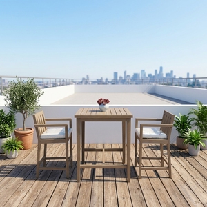 Muebles <span class=keywords><strong>de</strong></span> Teca <span class=keywords><strong>para</strong></span> Exteriores <span class=keywords><strong>de</strong></span> Diseño <span class=keywords><strong>de</strong></span> Fábrica, Estilo Resistente a la Intemperie, Asiento Alto con Reposabrazos, Barra <span class=keywords><strong>de</strong></span> <span class=keywords><strong>Patio</strong></span> <span class=keywords><strong>de</strong></span> <span class=keywords><strong>Madera</strong></span> Sólida - Product Image 1