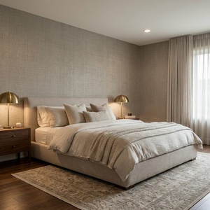 Modern Minimalist Floral Pattern <b>Waterproof</b> Anti-Mildew Upholstery <b>Fabric</b> 100% ES Fiber Microfiber <b>for</b> Hotel Room Office Home - Product Image 3