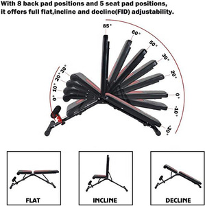 Wellshow Sport Adjustable Weight <strong>Bench</strong> Foldable Flat Utility Exercise <strong>Workout</strong> <strong>Bench</strong> Sit up Home Gym Equipment - Product Image 6