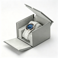 Boîte d'emballage pour montre en carton rigide gris, modèle 2026, dernière version, en deux parties, avec impression de logo personnalisé pour coffrets cadeaux