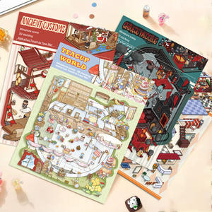 Dibujos animados 3D mundo en miniatura DIY pegatinas decorativas lindo Libro Rojo cabaña paisaje escena Anime estilo cuenta pegatinas decorativas - Product Image 4