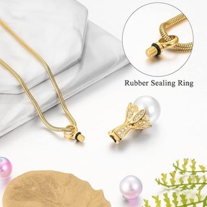 Collana con Ciondolo Urna <span class=keywords><strong>in</strong></span> Acciaio Inossidabile per Ceneri di Animali Domestici, Gioiello Commemorativo Elegante e Personalizzato - Product Image 3