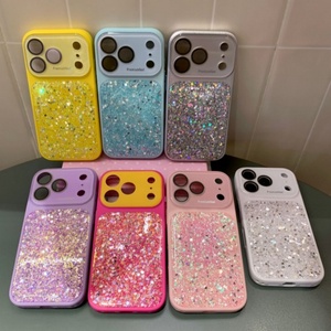 เคสโทรศัพท์มือถือเรซิ่นกลิตเตอร์ลายโดปามีนสำหรับสาวแฟชั่น  สำหรับ iPhone 14 15 16 17 Pro Max  ป้องกันการกระแทก  ฝาหลังลายซัมเมอร์ - Product Image 1