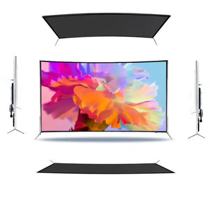 Premium 50 55 58 65 Inch 4K Ultra HD Curved Smart Television with Brand New Screen for Bathroom Cabinet <b>Stand</b> Black - Product Image 4