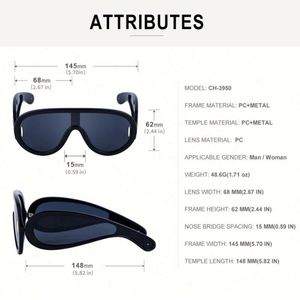 Lunettes de soleil oversize Steampunk Y2K UV400 pour femmes et hommes, style sport punk, collection 2025 - Product Image 5