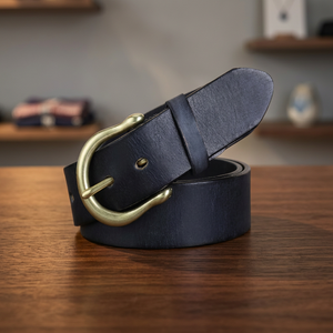 Fabricant de ceinture décontractée en cuir pour unisexe avec logo personnalisé fabriqué à la main en cuir de vachette marron ou marron noir, toutes tailles, vente en gros - Product Image 1