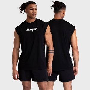 Canotta Sportiva da <span class=keywords><strong>Uomo</strong></span> Traspirante di Alta Qualità per Allenamento, Bodybuilding, Palestra e Corsa, in Cotone Personalizzata, Vestibilità Muscolare, Bianca - Product Image 1