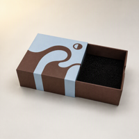 Boîte à bijoux rigide coulissante avec insert en éponge, boîte cadeau de luxe pour bagues avec rembourrage en mousse, boîte de rangement pour bagues de mariage