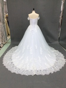 Nuevo Vestido de Novia de Encaje Estilo Princesa, Talla Grande, con Cordones, Hombros Descubiertos, Vestido de Novia Largo - Product Image 4
