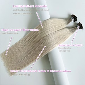 Radicato colore <span class=keywords><strong>biondo</strong></span> di fusione di calore piatto cheratina V punte per unghie crude colore indiano <span class=keywords><strong>chiaro</strong></span> doppio disegnato reale capelli umani extension fornitura - Product Image 2